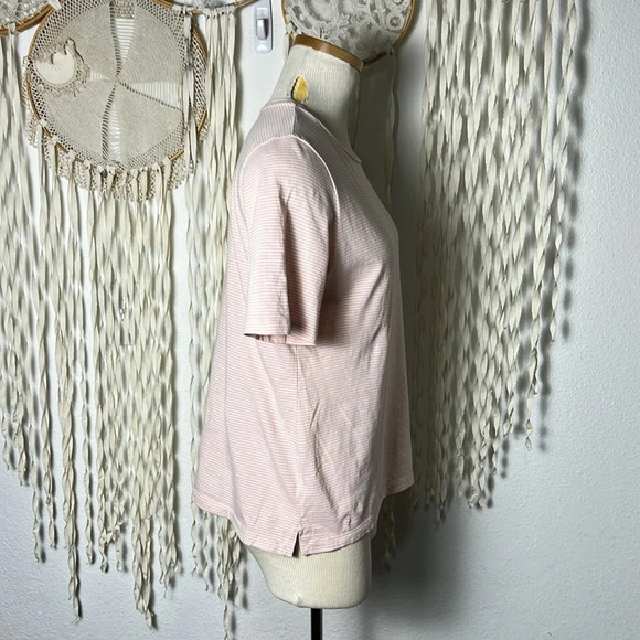 Eileen Fisher Blush Stripe Short Sleeve Tee Size XS - Picture 2 of 9